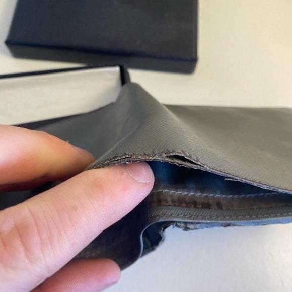SOLD Gray Prada Saffiano Leather Bifold Wallet - Picture 8 of 12